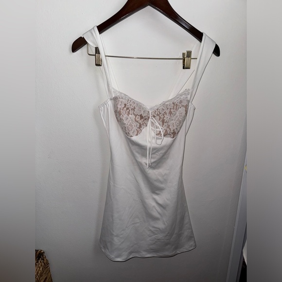 Lace Splicing Sweetheart Neck Tank Dress - Picture 8 of 8